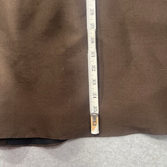 Lynn Lugo Silk Dress Strapless fit Flare Brown Party Wedding Women's Size 10 - Picture 6 of 14